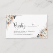 アイボリーとブルーボーフローラレジストリカード エンクロージャーカード (正面)