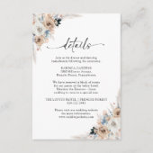 アイボリーとブルーボーフローラ結婚の詳細カード エンクロージャーカード (正面)