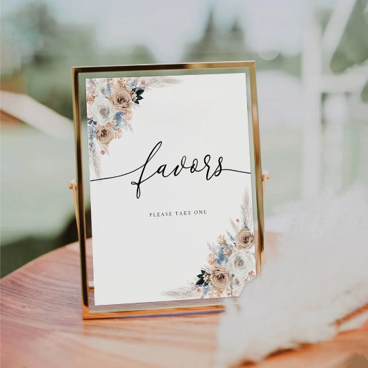 アイボリーとブルーボーホウィズサイン 台座サイン