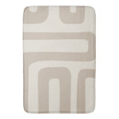 アイボリーとベージュ抽象芸術バスマット バスマット (正面縦)