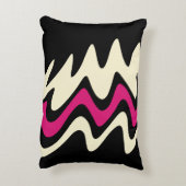 アイボリーとホットピンクストライプ色 アクセントクッション (裏面(縦))