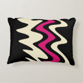 アイボリーとホットピンクストライプ色 アクセントクッション (裏面)