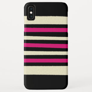 アイボリーとホットピンストライプクのカッコいいシンプルパターン iPhone XS MAXケース