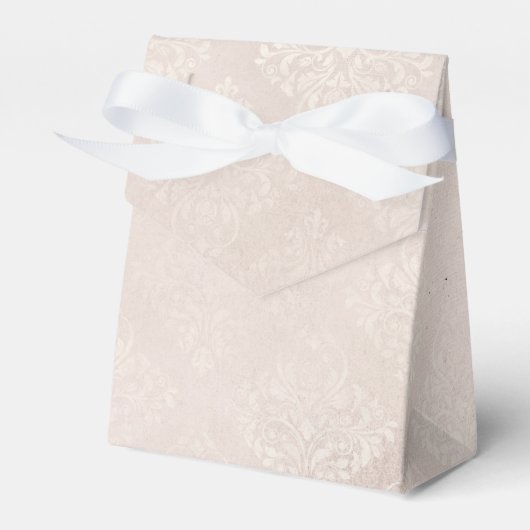 アイボリーとホワイトのグリージェ 歪んだダマスク フェイバーボックス (正面サイド)