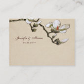 アイボリーとホワイトマグノリアフローラシーティングカード プレイスカード (裏面)