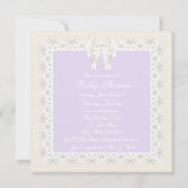 アイボリーとラベンダーベビーシャワー 招待状 (裏面)