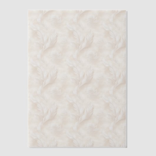 アイボリーと白羽のベラムオーバーレイ ベラム紙招待状 (正面)