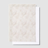 アイボリーと白羽のベラムオーバーレイ ベラム紙招待状 (オフセット)