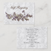 アイボリーと紫のヴィンテージフローラ結婚の 名刺 (正面/裏面)