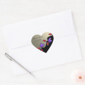 アイボリーと赤いフローラ封筒シール ハートシール (封筒)