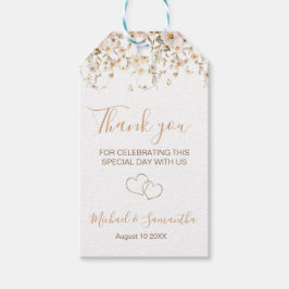 アイボリーと赤面のワイルドフラー結婚ズ ギフトタグ