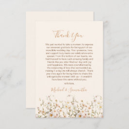 アイボリーと赤面のワイルドフラー結婚ズ サンキューカード