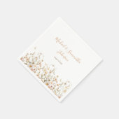 アイボリーと赤面のワイルドフラー結婚ズ スタンダードカクテルナプキン (角)