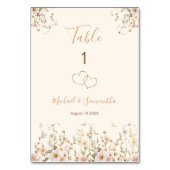 アイボリーと赤面のワイルドフラー結婚ズ テーブルナンバー (裏面)