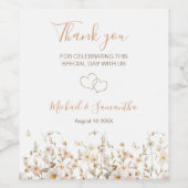 アイボリーと赤面のワイルドフラー結婚ズ ワインラベル (シングルラベル)