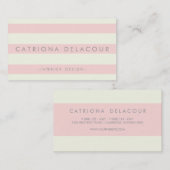 アイボリーと赤面ピンクストライプのパターン名刺 名刺 (正面/裏面)