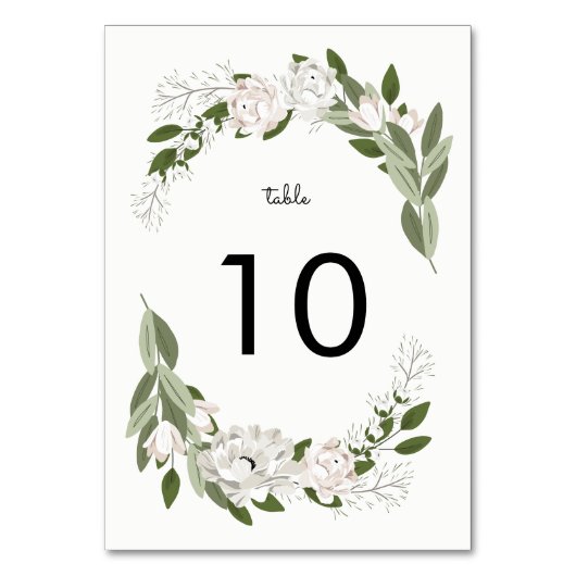 アイボリーと赤面結婚のSprigsテーブル番号 テーブルナンバー (正面)