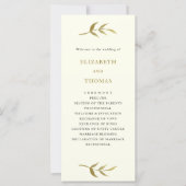 アイボリーと金ゴールドのカスタムウェディングプログラム (正面)