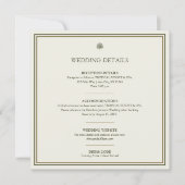 アイボリーと金ゴールドの縁ど詳細エンクロー結婚ンカード 招待状 (正面)