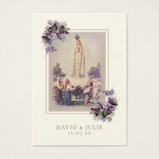 アイボリーと金ゴールドカトリック結婚ファティマ祈りの言葉 (正面)