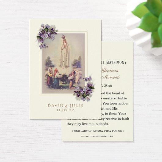 アイボリーと金ゴールドカトリック結婚ファティマ祈りの言葉 (デスク)