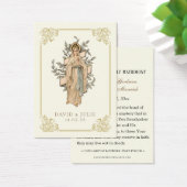 アイボリーと金ゴールドカトリック結婚ルルド祈りの言葉 (デスク)