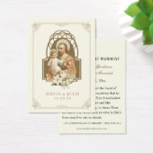 アイボリーと金ゴールドカトリック聖ジョセフ結婚祈りの言葉 (デスク)