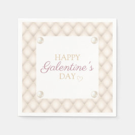 アイボリーと金ゴールドガレンティンズデイカクテルナプキン スタンダードカクテルナプキン