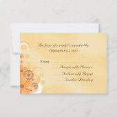 アイボリーと金ゴールドハイビスカスフローラRSVP応答カード 出欠カード (裏面)