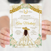 アイボリーと金ゴールドバラミクリン招待状 招待状