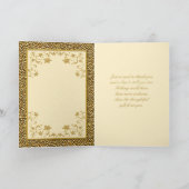 アイボリーと金ゴールドフローラサンキューカード サンキューカード (内部)