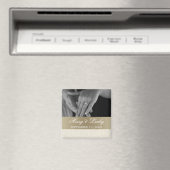 アイボリーと金ゴールド日付マグネットの保存 マグネット (インサイチュ (食洗機))