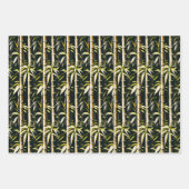 アイボリーと金ゴールド竹 ラッピングペーパーシート (正面2)