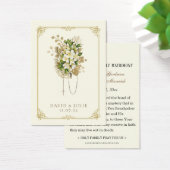 アイボリーと金ゴールド結婚のフローラロザリー祈りの言葉カード (デスク)