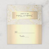 アイボリーと金ゴールド結婚の座席表 プレイスカード (外部開封)