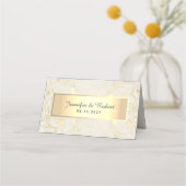 アイボリーと金ゴールド結婚の座席表 プレイスカード (裏面)