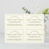 アイボリーと金ゴールド結婚の情報カード 招待状 (スタンド正面)