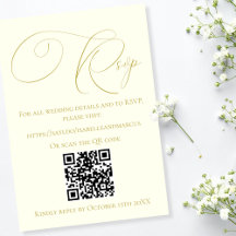 アイボリーと金ゴールド結婚のWebサイトRSVP