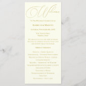 アイボリーと金ゴールド結婚式 プログラム (正面)