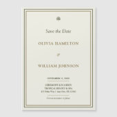 アイボリーと金ゴールド5x7写真Save the Date Magnet (正面)