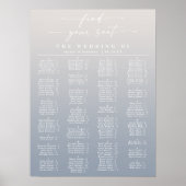 アイボリーと青色のア結婚ルファベットの座席表 ポスター (正面)