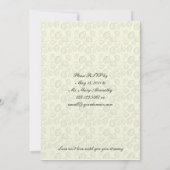 アイボリーと黒い葉のモノグラムポ結婚ストのセレ 招待状 (裏面)