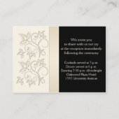 アイボリーと黒のフローラエンクロージャカード エンクロージャーカード (裏面)