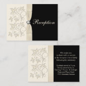 アイボリーと黒のフローラエンクロージャカード エンクロージャーカード (正面/裏面)