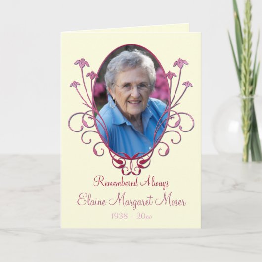 アイボリーとBurgundy記念撮影カード 案内状 (正面)