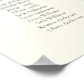 アイボリーとTaupeカラースクリプト15テーブル座席表 ポスター (角)