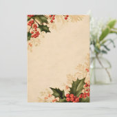 アイボリーにメタリックな葉の右ボーダー | モダン ヴィ 招待状 (スタンド正面)