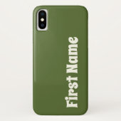 アイボリーのはっきりしたな名前の暗いオリーブ色の背景 Case-Mate iPhoneケース (裏面)