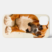 アイボリーのクリーム色の背景幕のボクサーの子犬 Case-Mate iPhoneケース (裏面 (横))