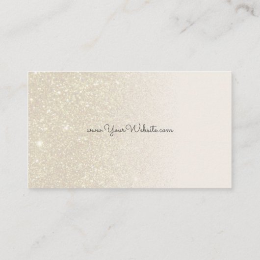 アイボリーのグリッターの勾配のアイスクリームコーン 名刺 (裏面)